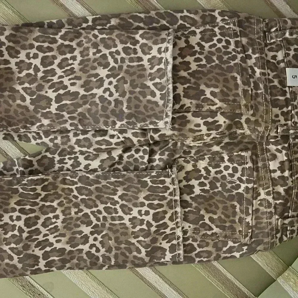 GIRLS CHILDRENS PLACE LEOPARD PRINT DISTRESSED JEGGINGS  NWT SZ 5